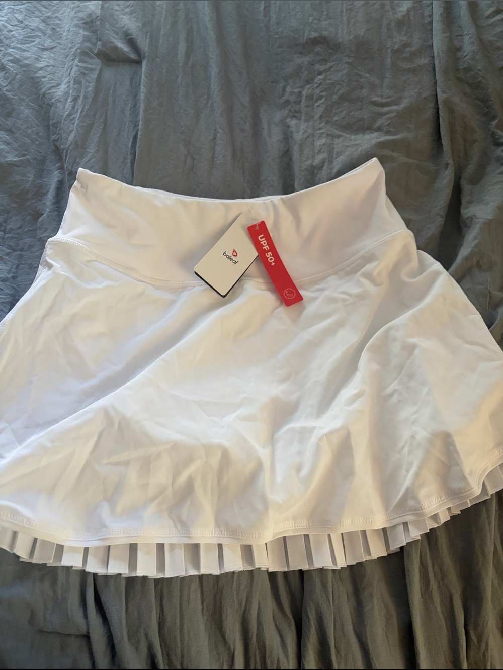 Baleaf White Circle Skater Skirt with Pleated Hem